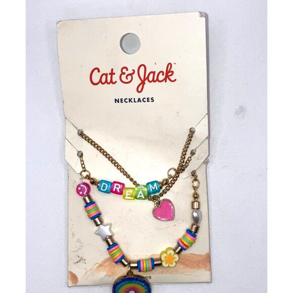 New With Tags! Cat & Jack Girls 3 Gold-Tone Necklaces! - Picture 3 of 6